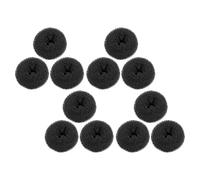 Garneck Set de 12 Donuts Moldeadores de Moños Pequeños para Cabello Grueso en Color Negro, Molde para Hacer Moños Rápidos y Elegantes para Niñas y Mujeres, Accesorio Flexible y Portátil