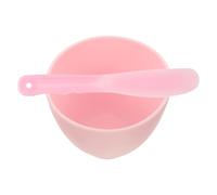 Garneck Set de Bol de Silicona para Mezclar Mascarillas Faciales y Varilla Grande para Cuidado Piel Kit Portátil para Esteticistas y Uso Casero Color Rosa