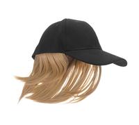 Garneck Sombrero de Peluca para Mujer con Pelo Corto Amarillo de Seda Resistente al Calor, Cómodo y Elegante para Trabajo y Viajes