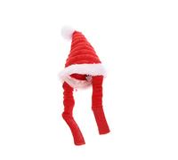 Garneck Sombrero Navideño De Papá Noel para Mascotas Gorro para Perro Pequeño Correa Adhesiva Fácil De Ajustar Algodón Felpa Diseño Encantador