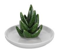 Garneck Soporte para Anillos de Aloe de Cerámica Diseño Cactus, Bandeja Organizadora de Joyas para Anillos y Pulseras, Adecuado para Obsequio o Mesita de Noche