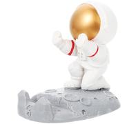 Garneck Soporte para Celular Forma de Astronauta de Resina Dorada Soporte de Mesa Compacto para Smartphone Mini Estatua Decorativa para Escritorio y Obsequio Infantil