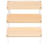 Garneck Soporte para Exhibición de Joyería y Cosméticos en Forma de Escalera, Organizador Multicapa de Madera y Acrílico para Tocador Doméstico