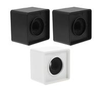 Garneck Soportes de Micrófono ABS Cuadrados para Entrevistas 3 Piezas 2 Negros 1 Blanco 7X5 CM Estaciones de Bandera de Logotipo para Estudio y Transmisión en Interiores y Exteriores