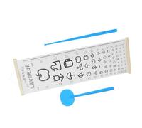 Garneck Tablas de Agudeza Visual Infantiles con Marco de Madera y Puntero Manual Gráfico Doble Cara Doble E Dispositivo para Prueba de Visión en Casa Herramienta Color Aleatorio