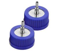 Garneck Tapa para Botella de Fermentación de Metal y Plástico Resistente a Alta Temperatura 2 Piezas Azul Autoclavable para Manejo de Reactivos en Investigación