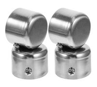 Garneck Tapones para Barras de Cortina 4 Piezas Remates de Aleación de Acero Inoxidable Electrochapado Extremos Pequeños para Barra Romana Accesorios Decorativos para Instalación de