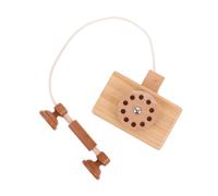 Garneck telefono de Juguete Modelo de teléfono Antiguo Juguete telefónico para decoración de teléfono Vintage Accesorios de la casa de Juegos teléfono de Juguete Madera