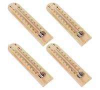Garneck Termómetro de Madera Natural para Bodega y Fermentación, Medidor Colgante de Temperatura 40°c a 50°c, 4 Piezas, Uso Interior y Exterior para Vinotecas y Patios