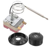 Garneck Termostato Eléctrico Ajustable para Horno Freidora de Aire y Calentador de Agua Modelo Ac16A 30-110 con Tapa Negra y Dos Terminales Control Preciso de Temperatura para Cocina