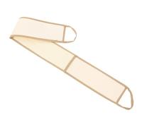 Garneck Toalla Exfoliante de Lufa Larga Doble Cara para Ducha, Depurador de Espalda Grande Beige Borde Café, Esponja Vegetal Natural para Baño y Cuidado Corporal