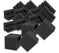 Garneck Trampas de Graves para Esquinas 16 Piezas Paneles Acústicos Absorbentes del Sonido Espuma Insonorizante Negra Baja Frecuencia para Estudio Ktv Sala Cine