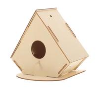 Garneck Unpainted Wooden Birdhouse DIY Kit Natural Wood Bird Nest For Crafting Decorative Birdhouse For Home Garden