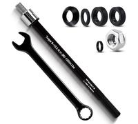 GARNELRHUN Remolque de bicicleta para eje de paso, adaptador M12 para todas las longitudes, eje de acoplamiento ajustable, eje insertable compatible con la mayoría de acoplamientos de remolque de