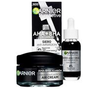 Garnier Air Cream AHA BHA Crema Facial Hidratante Matificante con Carbón 50ml + Garnier PureActive Sérum Anti Imperfecciones con Carbón y Niacinamida Tratamiento para Espinillas y Puntos Negros 30ml