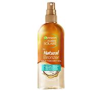 Garnier Ambre Solaire - Aceite seco bronceador natural de 150 ml, aceite 2 en 1 enriquecido con aceite de coco, nutre la piel y deja un bronceado falso luminoso, resultado natural sin rayas, dura