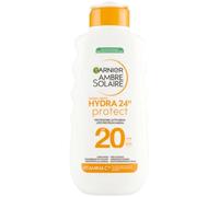 Garnier Ambre Solaire Hydra 24H Protect - Leche SPF20, 175 ml, sin grasa, impermeable, vitamina E, aprobado por Cruelty-Free International