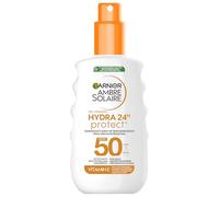 Garnier Ambre Solaire Hydra Protect+ 24h SPF 50 - Spray de protección solar UVA y UVB con vitamina E, 150 ml