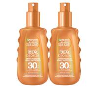 Garnier Ambre Solaire Ideal Bronce AntiAging Antioxidante Protective Spray SPF 30 High Protection Against UVA and UVB Rays - 2 Bottles of 150ml