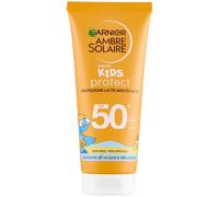 Garnier Ambre Solaire Kids Protect - Leche SPF50+ 100 ml, impermeable y a prueba de arena, aprobado por Cruelty-Free International