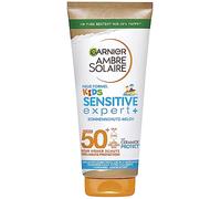 Garnier Ambre Solaire Kids Sensitive Expert+ - Leche de protección solar para niños con protección solar muy alta, antideshidratación, Ambre Solaire Kids Sensitive expert+, 1 x 175 ml