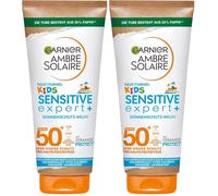 Garnier Ambre Solaire Kids Sensitive Expert+ - Leche de protección solar para niños con protección solar muy alta, antideshidratación, Ambre Solaire Kids Sensitive expert+, 1 x 175 ml (Paquete de 2)