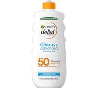 Garnier, Delial Ambre Solaire, Sensitive Advanced Leche Hipoalergénica SPF50+, para Piel Sensible, con Protección de Ceramida, Rápida Absorción y No Grasa, 400ml