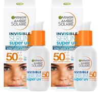Garnier Ambre Solaire Serum Invisible Super UV - Sérum protector solar ultraligero e invisible, 30 ml (Paquete de 2)