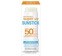 Garnier Ambre Solaire SPF 50+ Super UV Sunstick, transparente y no graso, para cara y labios, alta protección UV, nutritiva con manteca de karité y vitamina E, humedad 8h, 9 g