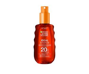 Garnier Ambre Solar - Ideal Bronze - Aceite protector sublimador de bronceado - Protección FPS 20 - Enriquecido con Vitamina E - No Graso - No pegajoso - Todo tipo de piel - 150 ml