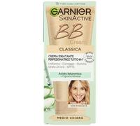 Garnier BB Cream Classic SkinActive, para piel uniforme e hidratada, aspecto natural, enriquecido con ácido hialurónico, aloe vera y pigmentos minerales, SPF 15, tono: medio-claro