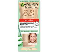 Garnier BB Crema Anti-Edad - Cuidado Perfector Todo en 1 Anti-arrugas - FPS 25 - Enriquecido con ácido hialurónico y aloe vera - Para pieles maduras - Tinte claro - Skin Active - 50 ml