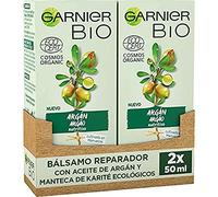 Garnier BIO Bálsamo Reparador con Aceite de Argán y Manteca de Karité Ecológicos y Vitamina E - Pack de 2 x 50 ml (Total: 100 ml)
