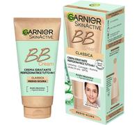 Garnier BB Cream Classic SkinActive, para piel uniforme e hidratada, aspecto natural, enriquecida con ácido hialurónico, aloe vera y pigmentos minerales, SPF 15, tono medio oscuro