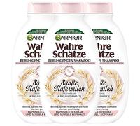 Garnier Champú calmante de leche de avena suave para cabello sensible y cuero cabelludo sensible, 3 x 250 ml
