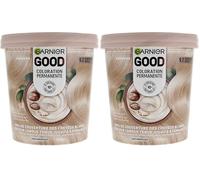 Garnier - Coloración permanente del cabello - Sin amoniaco - 90% ingredientes naturales - Manteca de karité - 100% cobertura para cabello blanco - Good Bond Light Vanilla 9.1 (Paquete de 2)