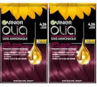 Garnier Coloración permanente - Sin amoníaco - Con aceites naturales de flores - Violina Profundo (4.26) - Olia Vivids (Paquete de 2)