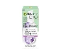 Garnier Crema antiedad 2 en 1 con ácido hialurónico de lavanda orgánica, contrarresta los signos del envejecimiento de la piel, 50 ml
