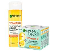 Garnier Crema facial Bio Tag Vitamina C para pieles opacas, reduce las líneas finas con Super Citrus 50 ml + tratamiento líquido SkinActive para pieles sensibles, 120 ml