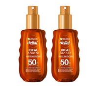 GARNIER | Delial Aceite Protector IDEAL Bronze FPS 50 para un bronceado uniforme y luminoso - 2x150ml
