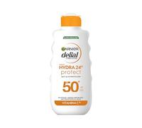 Garnier Delial Hydra 24h Protect Leche Protectora Antimanchas con [Vitamina C]. Muy Alta Protección FPS 50+. No graso. Absorción rápida y muy resistente al agua. 175 ml