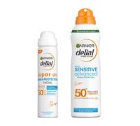 GARNIER | Delial Pack Sensitive Advanced Bruma Protectora Solar para pieles claras, sensibles e intolerantes al sol IP50+. Muy resistente al agua, 0% pegajoso, 0% graso + SUPER UV FPS50+ Bruma