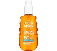 Garnier Delial Sensitive Advanced Agua Solar Hidratante con [Ácido Hialurónico] Muy Alta Protección FPS 50+. Resistente al agua, arena y sudor. Invisible y no graso. 150 ML