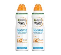 GARNIER | Delial Sensitive Advanced Bruma Protectora Solar para pieles claras, sensibles e intolerantes al sol IP50+. Muy resistente al agua, 0% pegajoso, 0% graso - 2x150 ml