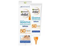 Garnier Delial Sensitive Advanced Sérum Solar Corporal Muy Alta Protección FPS 50+. Con [Ceramida] para reforzar la barrera de la piel. Para pieles claras, sensibles e intolerantes al sol. 125 ml