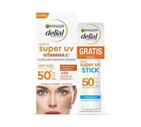 Garnier Delial Super UV Pack Crema Facial Vitamina C FPS50 + Stick, 2 Pack