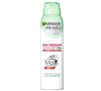 Garnier Deo Spray Magnesium Ultra Dry 72h Lasting Dry Protect Anti-Odors and Humidity Anti-Perspirant - 0% Alcohol Dermatologically Tested150 ml x 6 (Pack of 6)