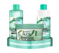 Garnier Fructis Aloe Vera Hair Food - Set de cuidado del cabello con máscara, champú y acondicionador, cuidado hidratante, para cabello normal a seco, 3 x 400 ml