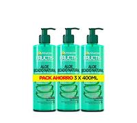 Garnier Fructis, Gel Crema sin Aclarado, Aloe Secado Natural, para Pelo Normal o Largo, Con Aloe Vera y Glicerina Vegetal, Pack de 3 x 400 ml