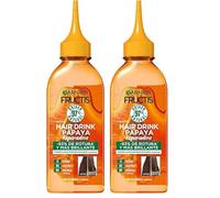 Garnier Fructis Hair Drink Papaya Tratamiento Lamelar Instantáneo con Aclarado, Acondicionador Líquido, Para Cabellos Dañados, 200ml (Paquete de 2)